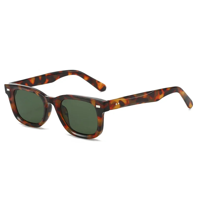JNPCXI New Retro Square Women Rivets Sunglasses Fashion Blue Shades UV400