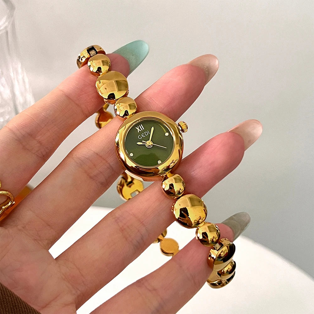 GEDI Gold Watch for Women Fashion Luxury Quartz Vintage Woman Watches Elegant Casual Waterproof Dress Watch Gifts