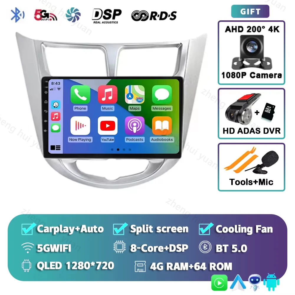 9 '' for Hyundai Solaris Accent i25 2010 - 2016 Car Multimedia Radio Video Player Android 16 GPS Navi HD Touch Screen BT WiFi