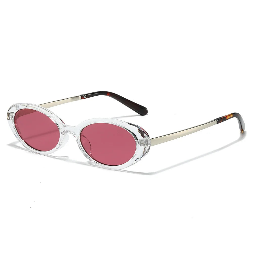 JNPCXI New Retro Oval Sunglasses Women Gradient Leopard UV400 Fashion Punk Men Trending Sun Glasses