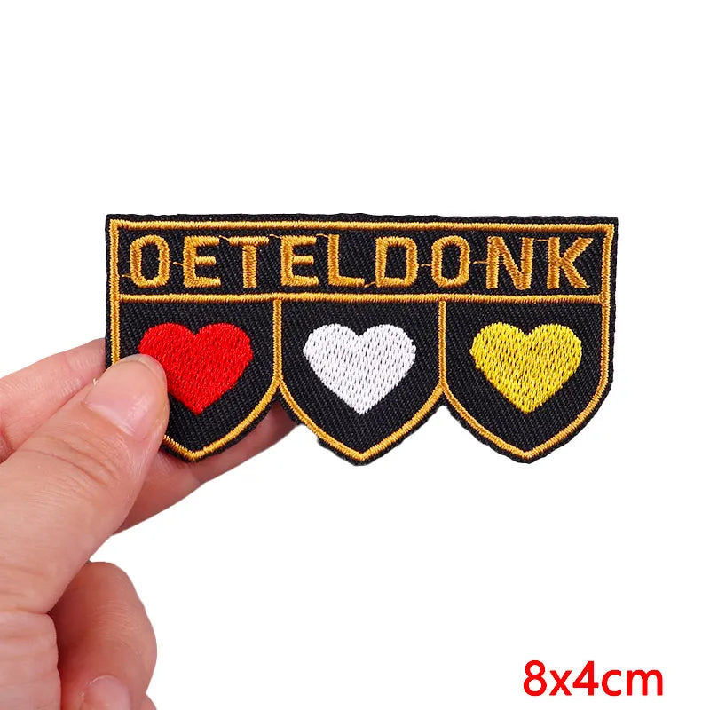 Netherland Oeteldonk Emblem Embroidery Patch Iron On Patches For Clothes DIY Star Heart Carnival For Netherland Embroidery Patch