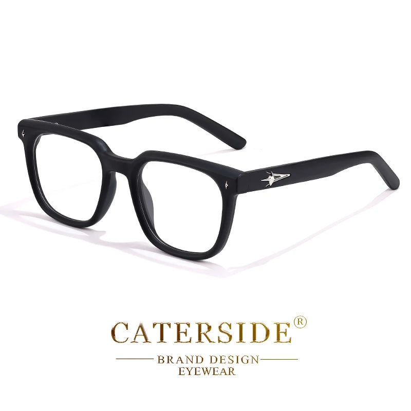 CATERSIDE New Flat Light Glasses Men Brand Design TR90 Square Frames Eyewear Women Business Minimalist Fashion Transparent Lens