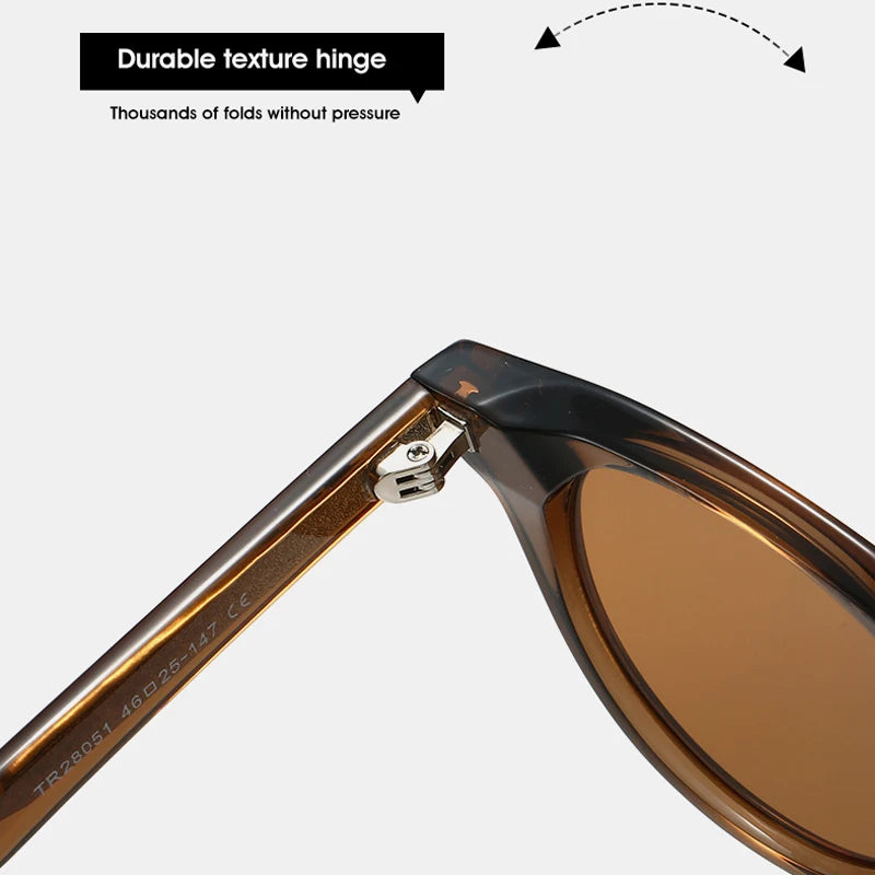 JNPCXI Round Women Luxury TR90 Sunglasses Shades UV400 Retro Rivets Men Sun Glasses