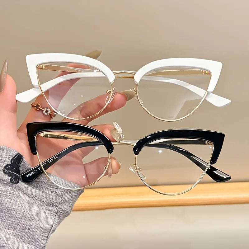 2 Pieces of Classic Cat Fashion Glasses, Suitable for Men and Women To Wear