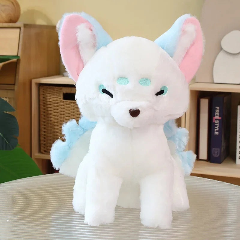 38cm Simulation Fat White Nine-Tailed Fox Plush Toy Stuffed Fox Animal High Quality Gumiho Birthday Gift Toy Home Decor Toy
