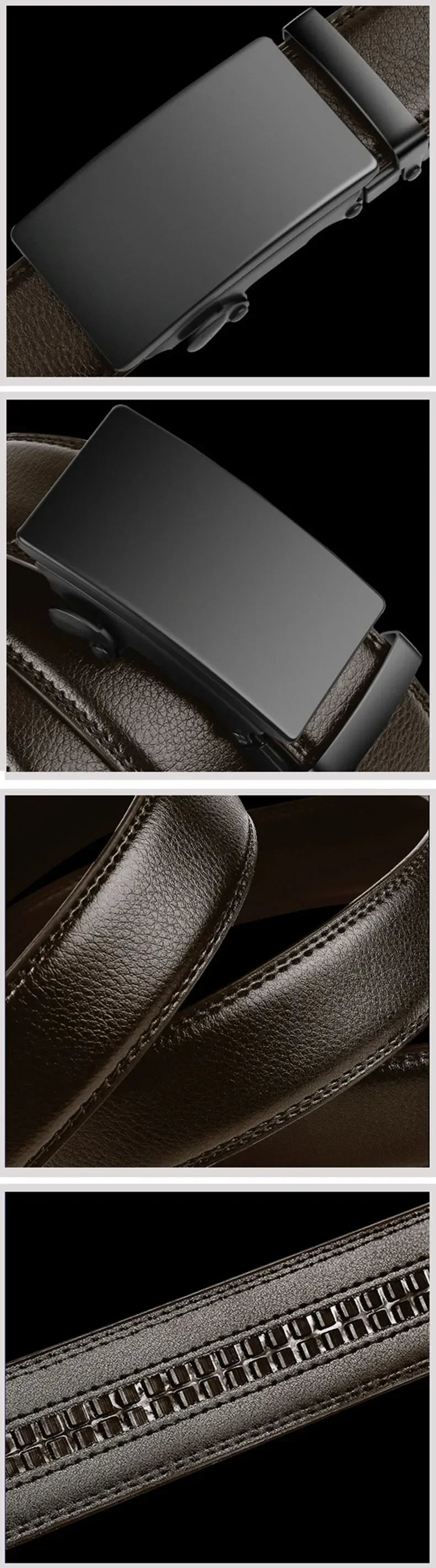 Brown Auto Buckle Men Belt, Famous Brand Business Belt PU Leather Waist Strap