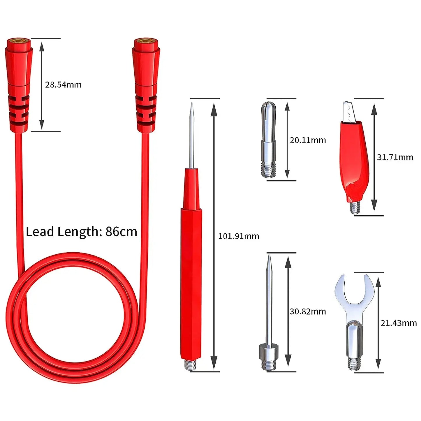 16PCS Multimeter Test Leads Kit Replacement Test Wire Set + Alligator Clips Banana Plugs Test Probes Banana Plugs for Multimeter