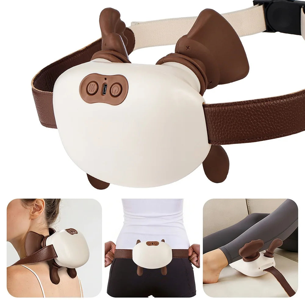 4D Hand Shaped Kneading Neck And Shoulder Massager Portable Neck Shoulder Massage Pillow Brushless Motor Trapezius masajeador