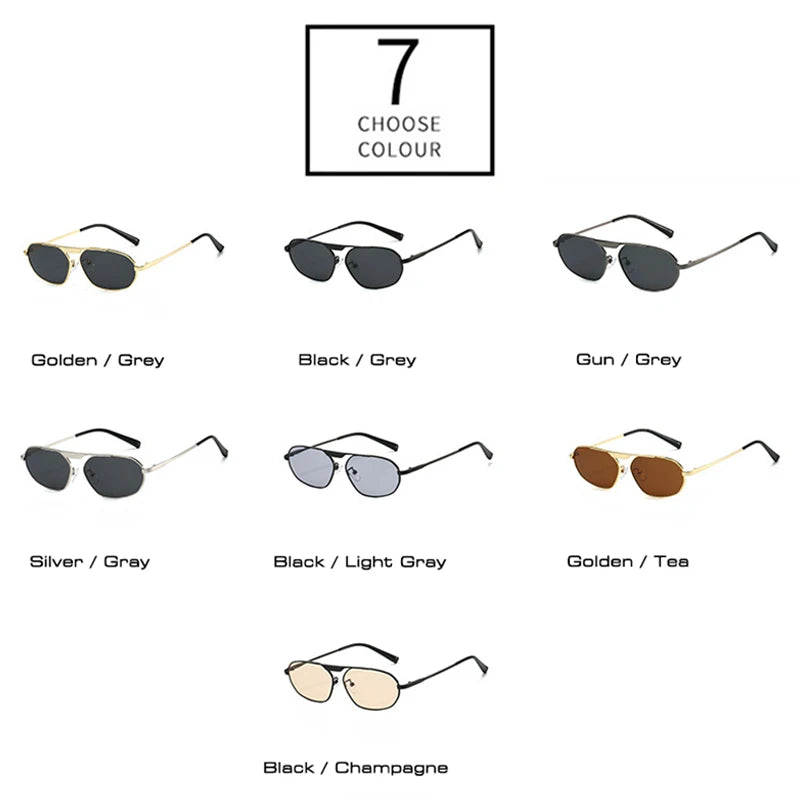 JNPCXI NewRetro Metal Cat Eye Women Sunglasses Fashion Brand Designer Irregular Polygon Men Punk Shades UV400 Sun Glasses