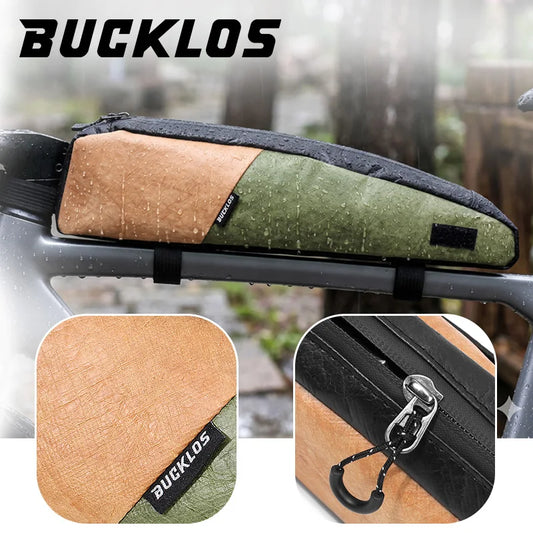 BUCKLOS Narrow Road Bike Front Frame Bag Extended Bicycle Top Tube Bag Screw&Strap Mount BMX MTB Cycling Bag Waterproof