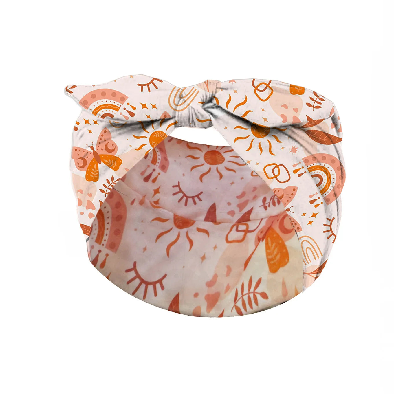 Widening Bohemian style printed front knot rabbit ear elastic headband