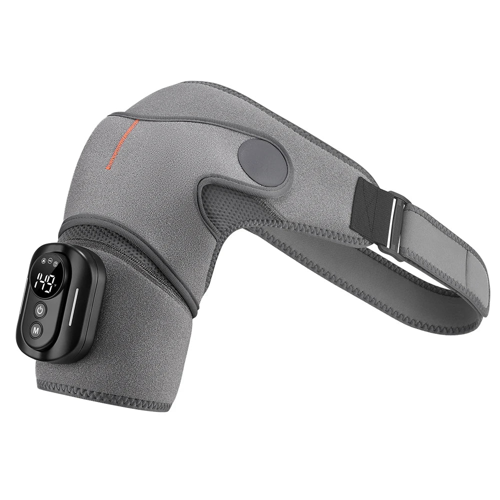 Thermal Heated Shoulder Arm Wrap Pad With Remote Control Vibration Massage Fits Both Shoulder Steamer Brace Belt Muscle Relaxer