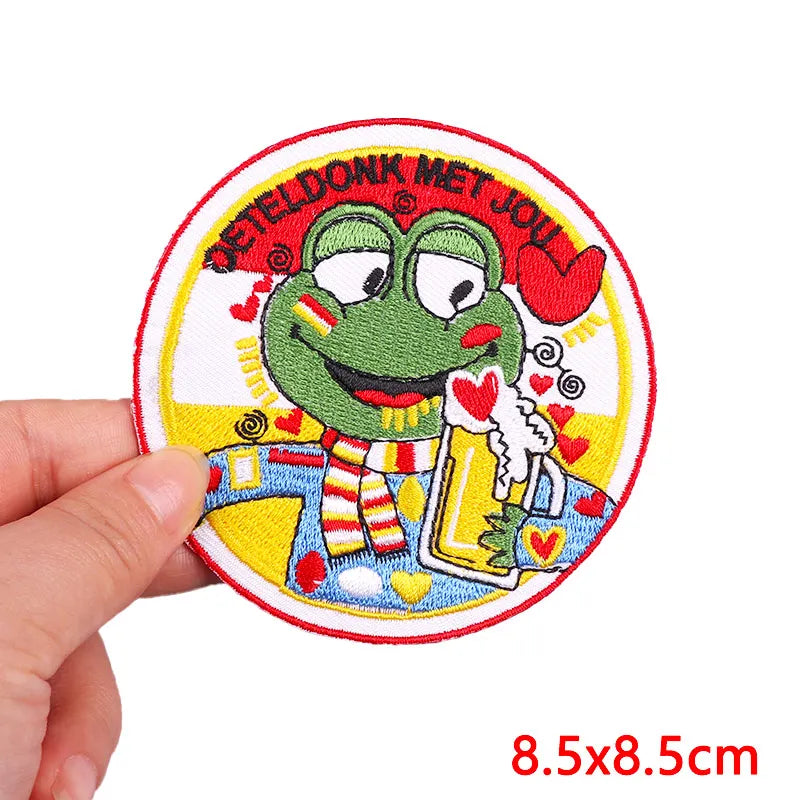 Netherland Oeteldonk Emblem Embroidery Patch Iron On Patches For Clothes DIY Star Heart Carnival For Netherland Embroidery Patch
