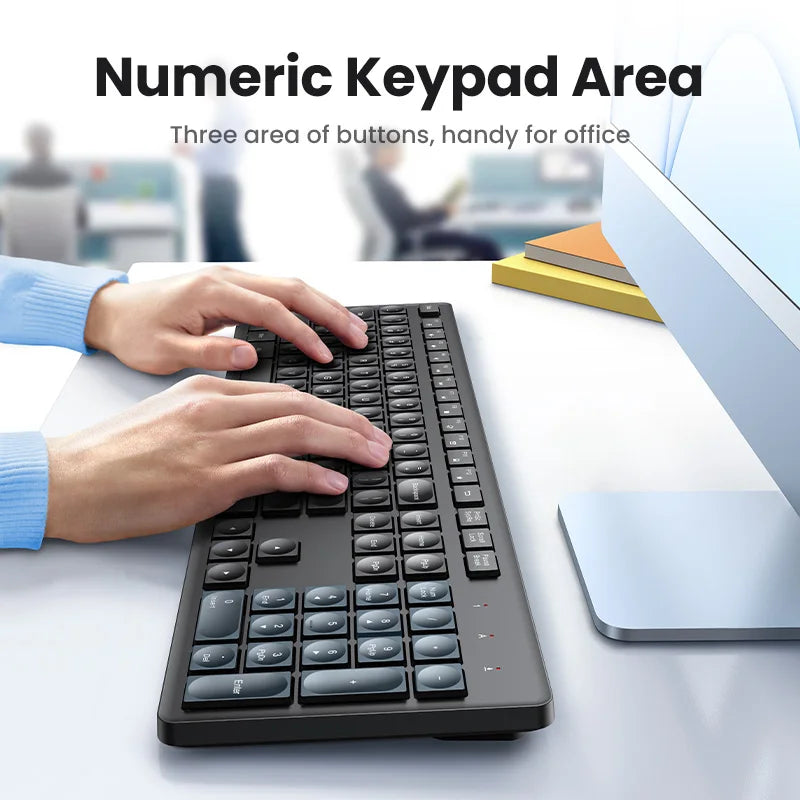 Wireless Keyboard 2.4GHz 104 Keys Layout Laptop Desktop Windows Mac OS PC Access