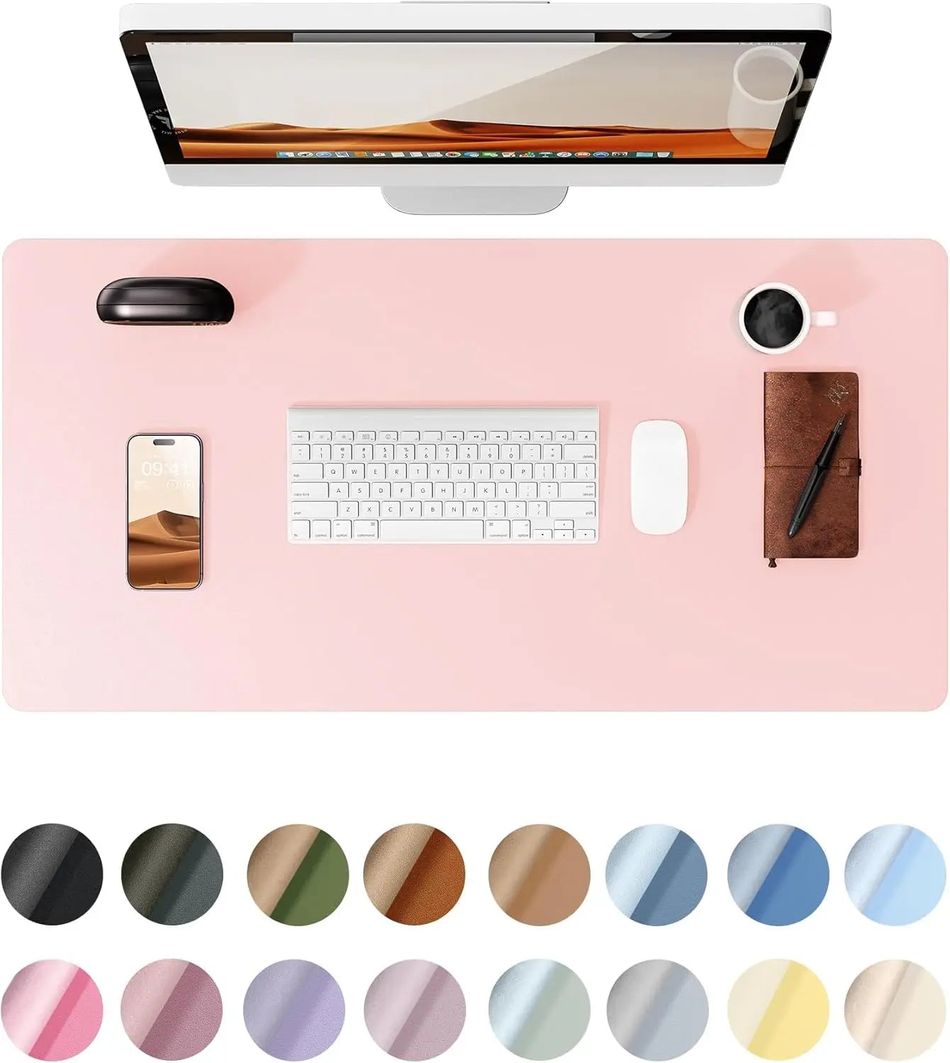 YSAGi Mouse Pad ,Leather Desk Protector, Office Mat, Large Mouse Mat, Non-Slip PU Leather Blotter, Laptop Waterproof Desk Pad