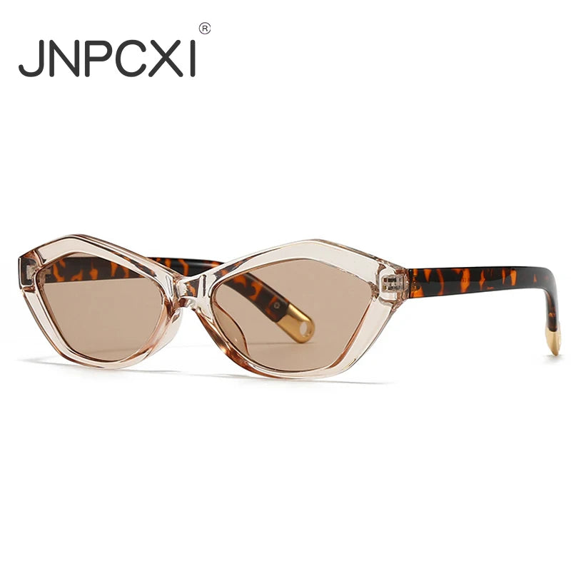 JNPCXI New Cat Eye Sunglasses Women Uv400 Female Green Blue Retro Sun Glasses for Men Decoration Ladies Gift