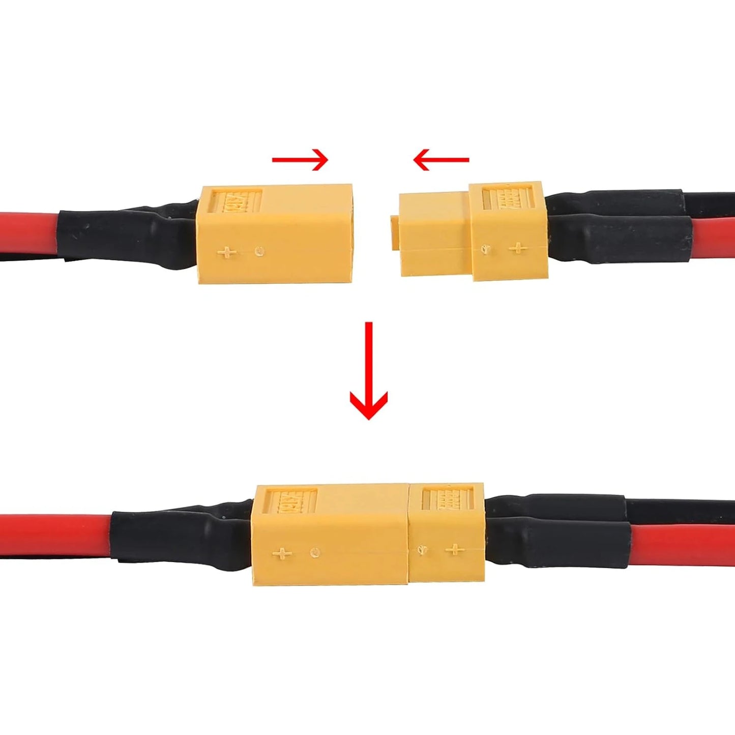 3 Pairs XT60 Plug Female and Male Connector with 55mm/ 2.17inch 12AWG Silicon Wire for RC Lipo Battery Cable Drone