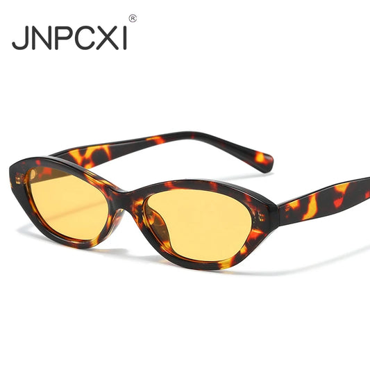 JNPCXI New Small Frame Cat Eye Sunglasses for Women Fashion Luxury Brand Sun Glasses Black Vintage Shades Oculos De Sol