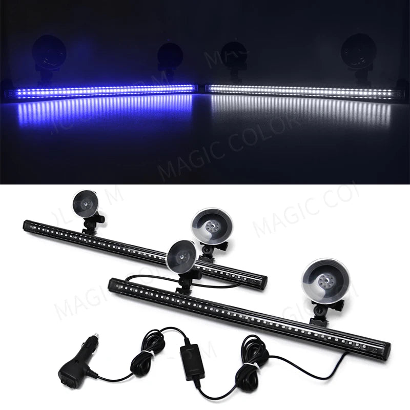 96 LED Car Strobe Light Emergency Flash Warning Lamp 2-in-1 3030 SMD Windshield Bar Auto Traffic Advisor Car Accessories 12V-24V