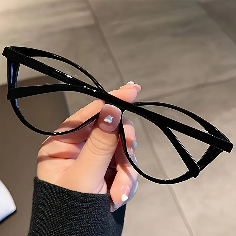 1 Pair Chic Cat Eye Glasses for Women Fashionable Full Frame PC Frame Durable Eyewear