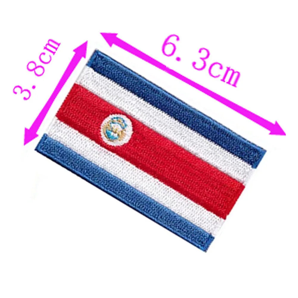 Costa Rica Country Flag Embroidery Patch 6.3cm Wide Iron On Sew On Backing/Hand Craft/Applique/Hot Cut