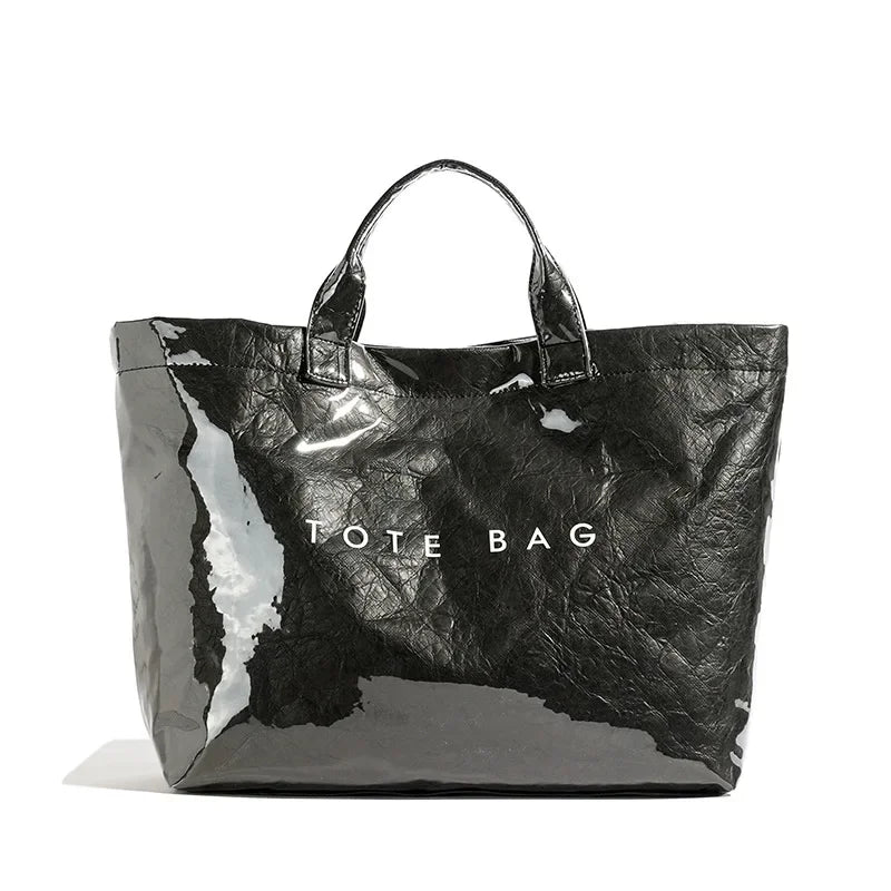 INS Popular Letter Prints Women's Tote Bags Large Capacity Transparent Jelly Bag PVC Waterproof Shopping Bag Designer Handbags