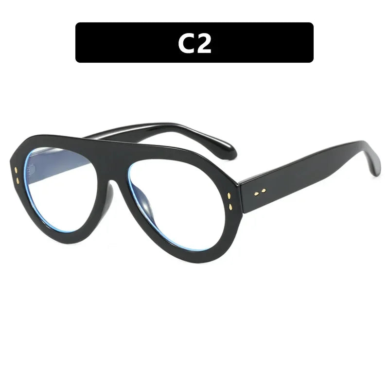 JNPCXI Oversized Ins Popular Fashion Pilot Women Sunglasses Retro Red Shades UV400 Men Trending Wide Legs Sun Glasses