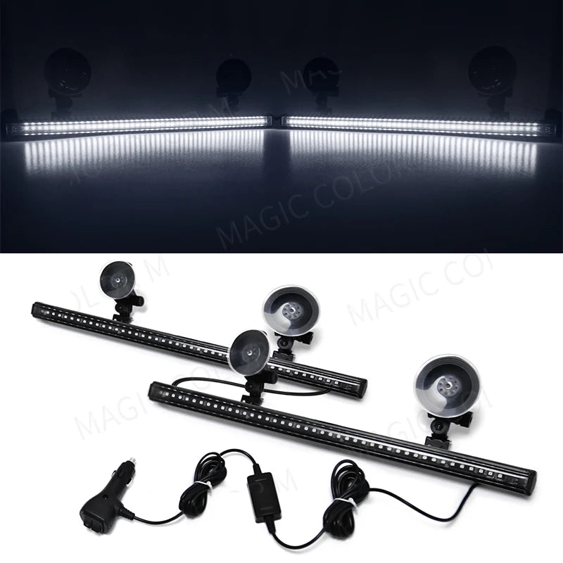 96 LED Car Strobe Light Emergency Flash Warning Lamp 2-in-1 3030 SMD Windshield Bar Auto Traffic Advisor Car Accessories 12V-24V