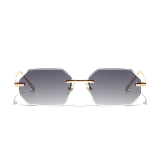 Ruiao Sunglasses Men Brand Designer Fashion Rimless Sun Glasses Shades Diamond Cut Lens Ladies Frameless Metal Eye glasses