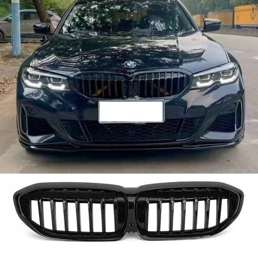For BMW 3 Series G20 G21 G28 2019-2022 Front Bumper Hood Kidney Grill Racing Grilles Replacement Black Diamond Meteor Style