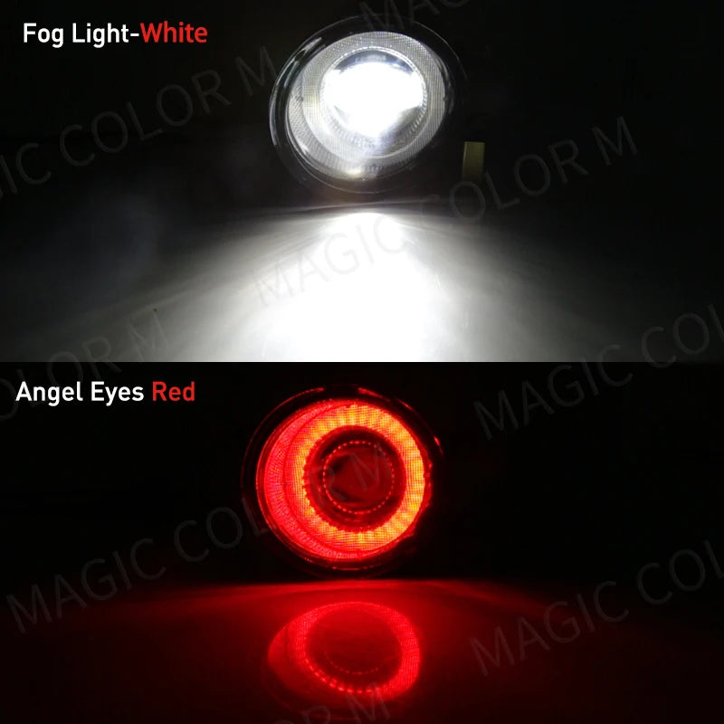 2 Pcs Angel Eye Fog Light For Toyota Highlander Kluger Avalon Prius C-HR CHR Estima 4Runner Car LED Len DRL Daytime Running Lamp