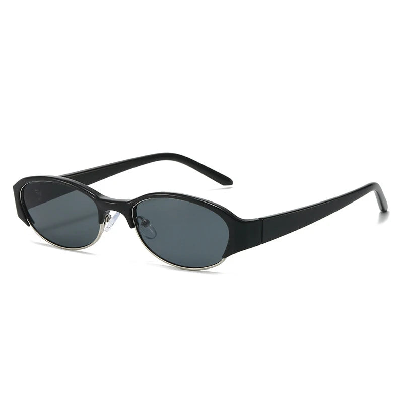 JNPCXI New Ins Popular Fashion Oval Sunglasses Women Retro Punk Shades UV400