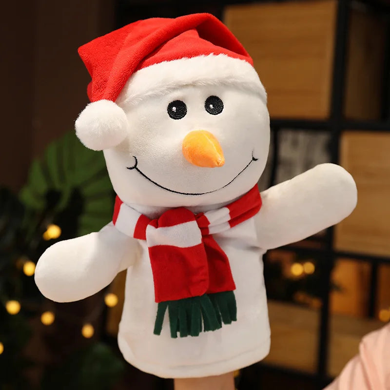 Christmas gift Santa Claus snowman elk finger puppet plush toys parent-child game story dialogue doll hand puppet