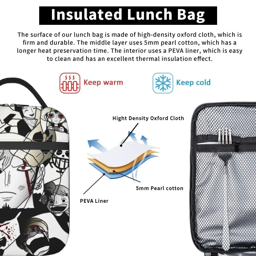 One Piece Monkey D Luffy Anime Insulated Lunch Thermal Bag Work School Bag M11