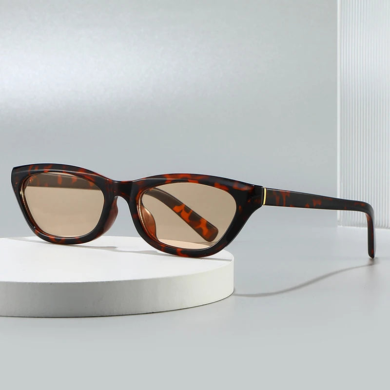 JNPCXI New Fashion Candy Color Small Black Tea Cat Eye Women Sunglasses UV400 Retro Men Sun Glasses