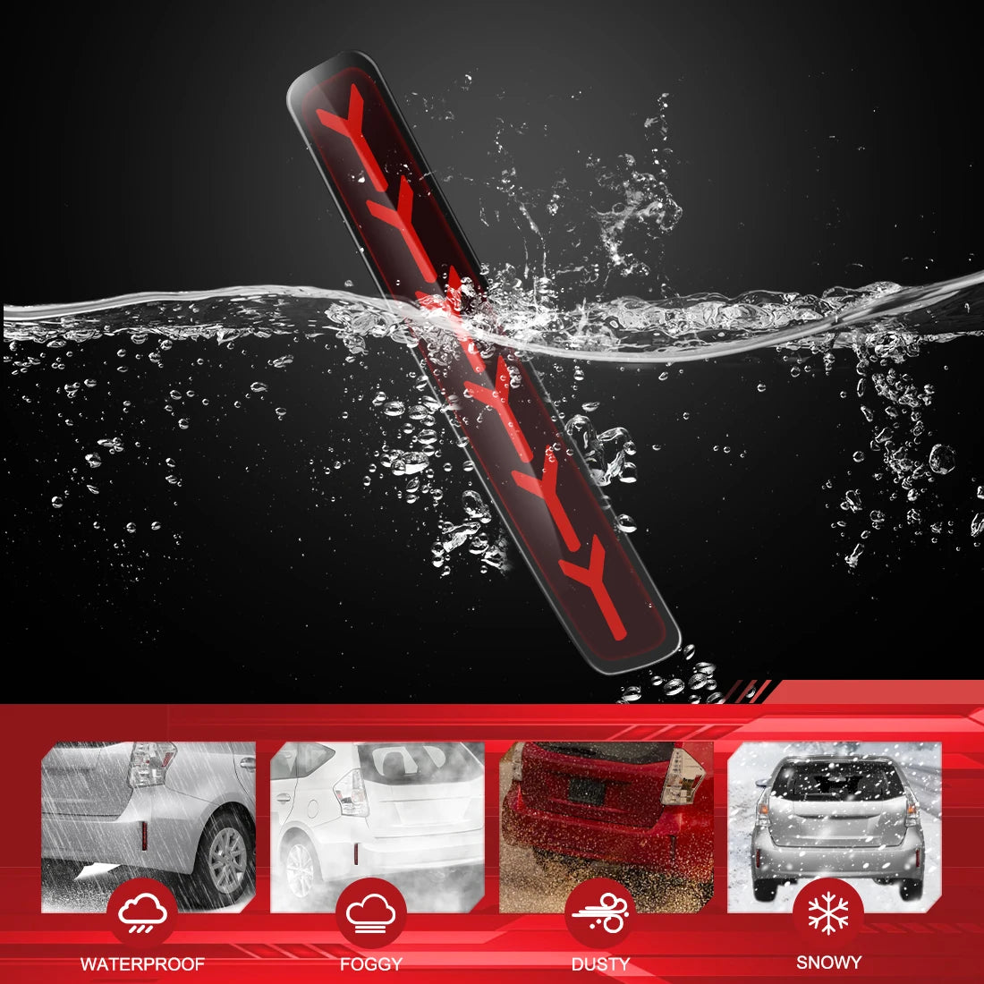 For Toyota Prius V 2012 2013 2014 2015 2016 2017 For Scion tC LED Rear Bumper Reflector Lights Driving Brake Dynamic Turn Signal