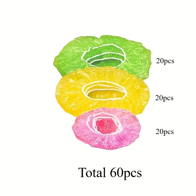 30/60pcs Colorful Elastic Food Storage Covers, Reusable Fitted Bowl Covers Great,Translucent Stretchy Plate Cover For Restaurant