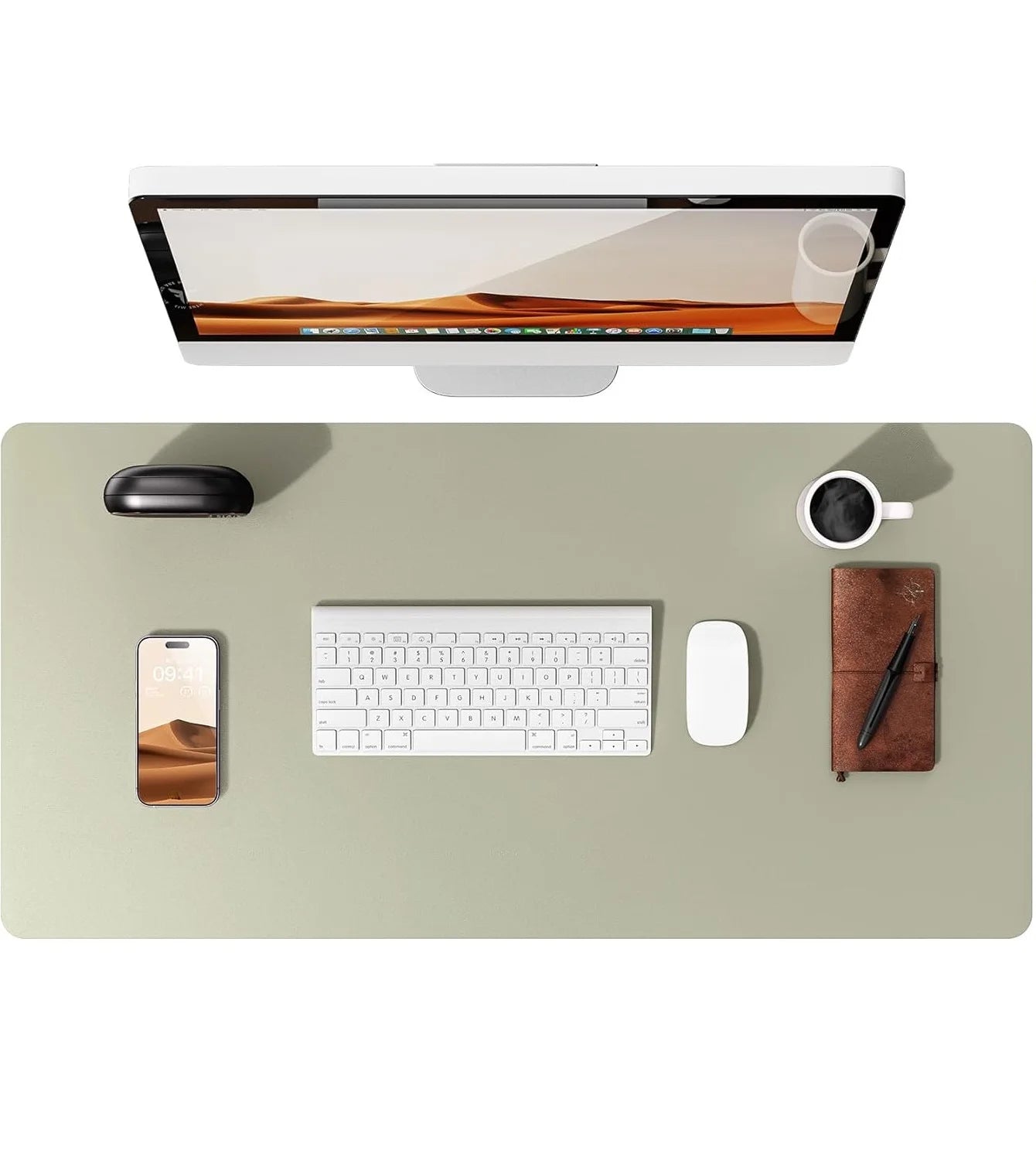 Leather Desk Pad Protector, Mouse Pad, Office Desk Mat, Waterproof  Non-Slip PU Desk Blotter, Computer Desk Pad for Women