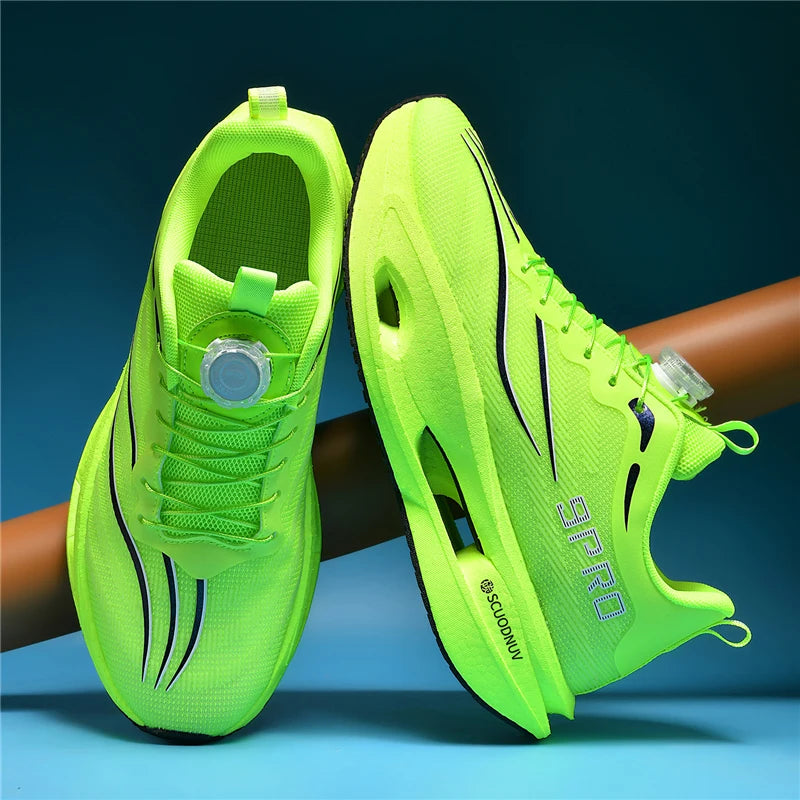 Men Running Shoes Carbon Board Marathon Sports Shoes Breathable Lightweight Women's  Athletic Nonskid Sneakers New