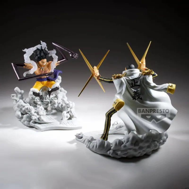 【IN STOCK】Original Banpresto One Piece Luffy Gear 4 Snakeman vs Kizaru Borsalino Battle Scene Figure 22cm PVC Collectible Model