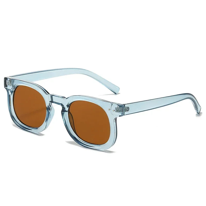 JNPCXI Retro Small Square Sunglasses Women Fashion Gradient Gray Tea Shades UV400 Men Rivets Trending Punk Sun Glasses
