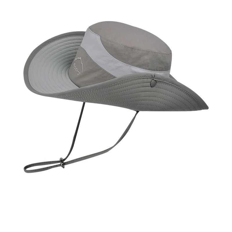 Xinbaoguan 100% Polyester 9233 New Spring/Summer Outdoor Sunshade Hat for Men and Women Mountaineering Big Eaf Fisherman Hat
