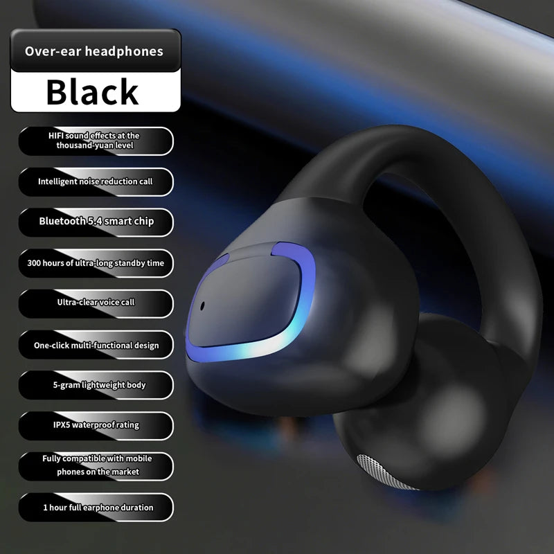 New OWS Ear Clip Earphones Bone Conduction Bluetooth Sports Gaming Earbuds HiFI Stereo Sound Headphones TWS With Microphone 2026