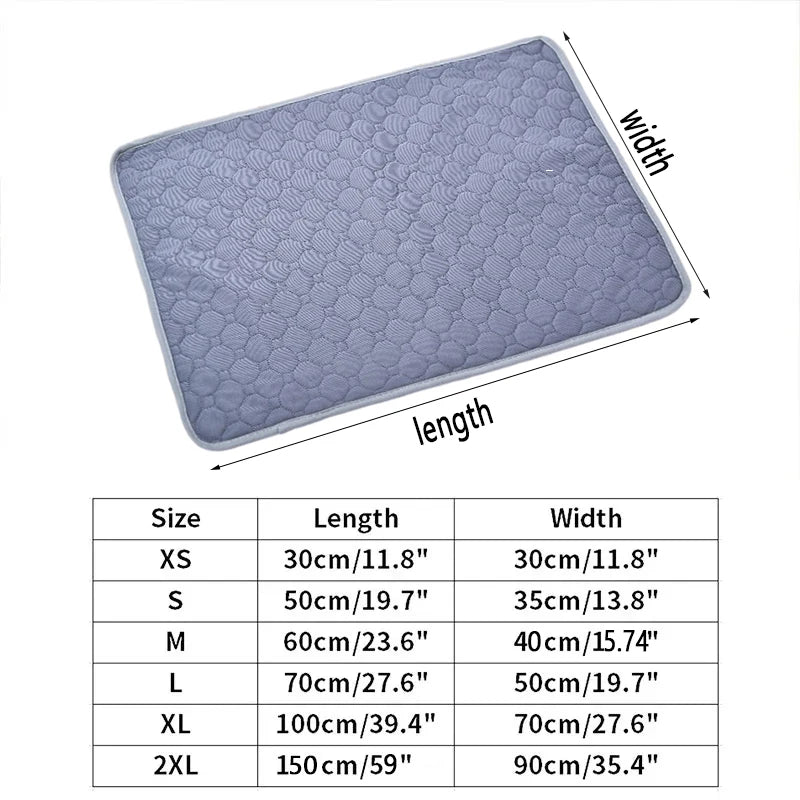 Gray Pet Pee Pad, Reusable Dog & Cat Mat, Absorbent Sofa/Car Seat Protector