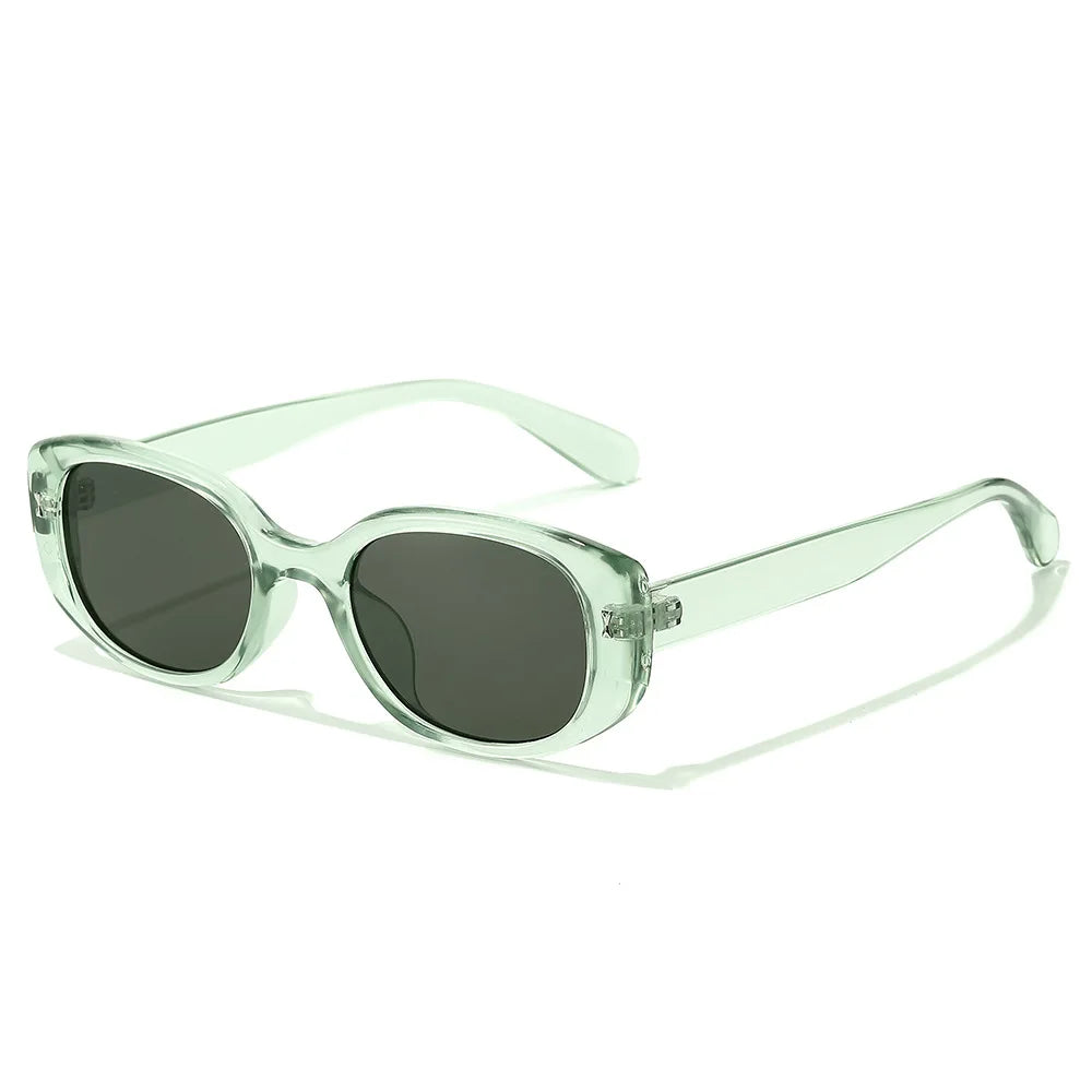 JNPCXI New Retro Small Oval Sunglasses Women Black Frame UV400 Protection Fashion Cat Eye Shades For Daily Travel