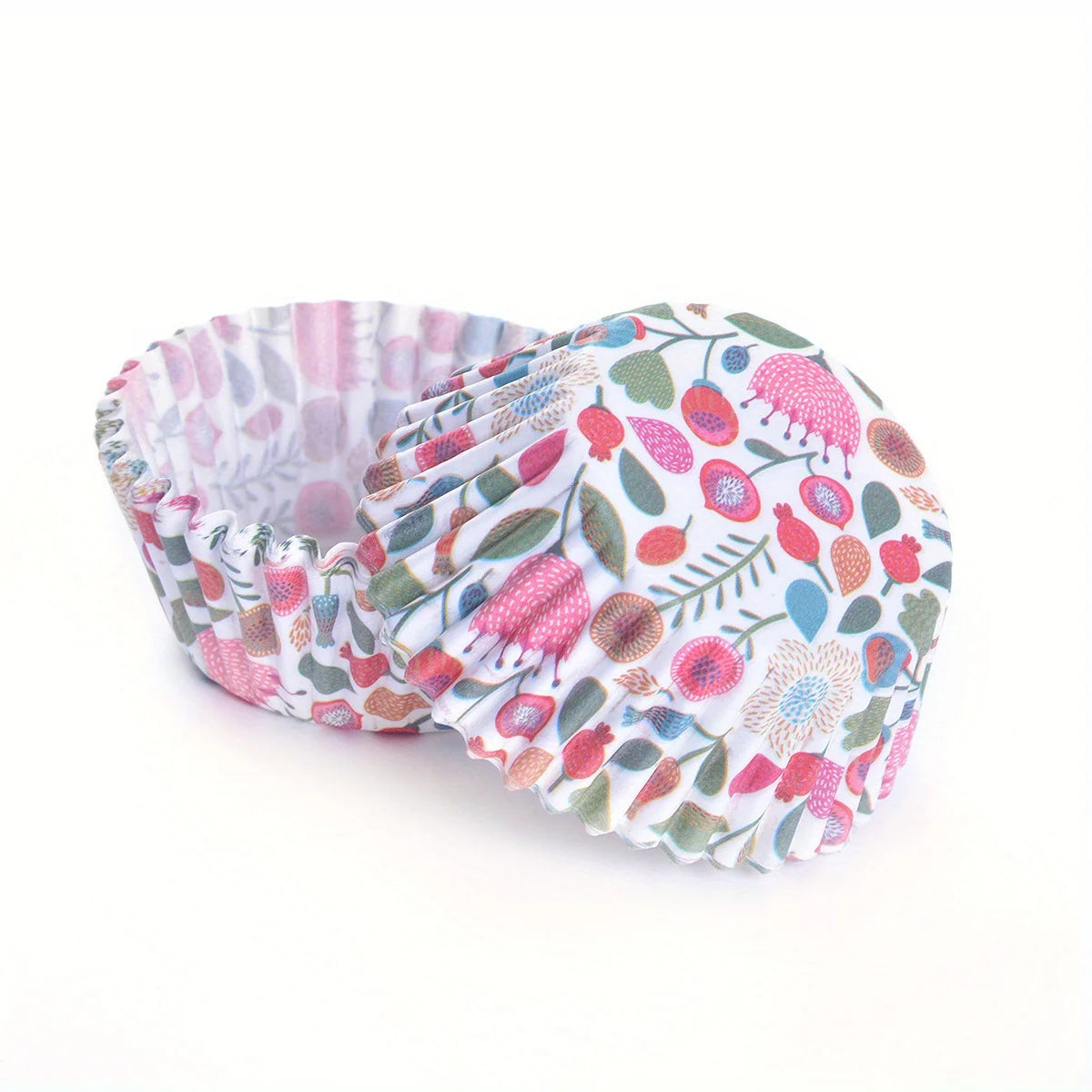 100pcs Mini Cake Liner Stand Cake Greaseproof Paper Tray Cupcake Cups, Cute Pattern, for Birthday Party Favors, Baking
