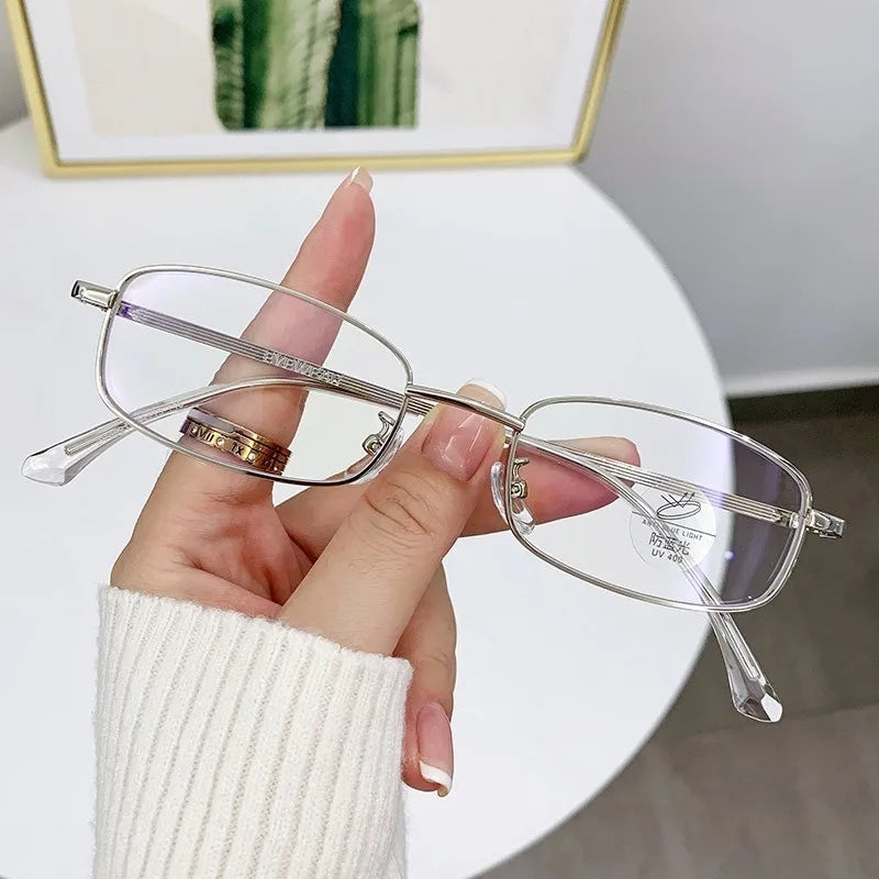 Y2K Women's Retro Small Square Frame Glasses Girls Japanese Harajuku Glass Eyewear Decorative Computer Anti-blue Eyeglasses