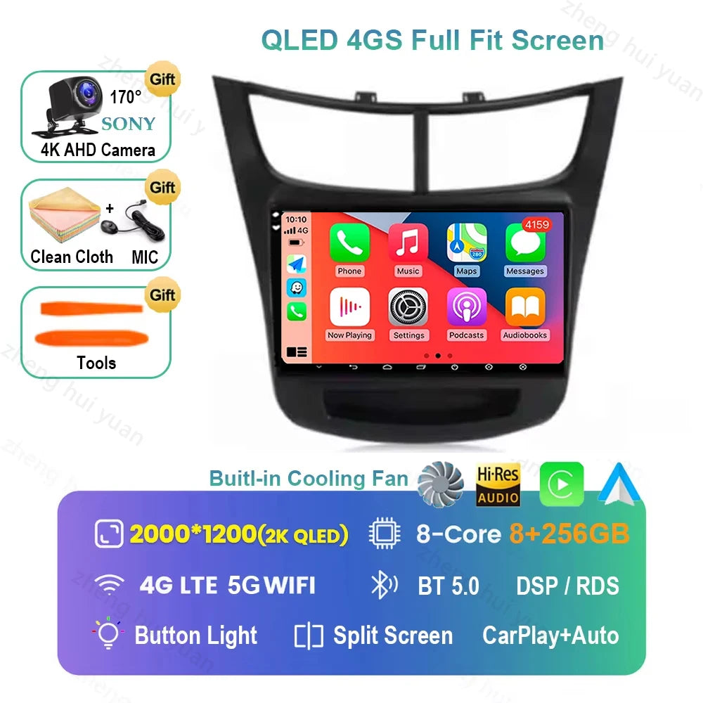 Android 16 CarPlay Auto Car Radio Multimedia navigation video Autoradio Stereo For Ch For Chevroletevrolet Sail Aveo 2015 - 2019