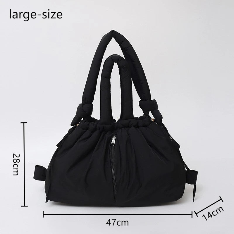 New Korean Fashion Fabric Shoulder Bag Soft Down Crossbody Bag Mini Tote Purses for Women Underarm Bags Handbags and Purses