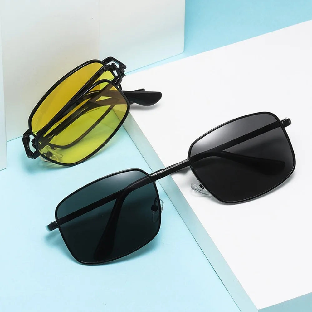 Folding Polarized Color Changing Sunglasses for Day and Night Use Male Driver's Fishing Goggles